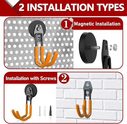 3-H Heavy Duty Magnet Garage Hooks 4 Pack, J Shape Strong Magnetic Hooks - Image 3