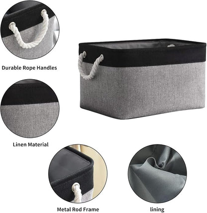 TheWarmHome Storage Basket for Organizing- 16x12x8 inch 1 Pack Fabric Storage - Image 5