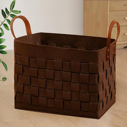 boldmonkey Laundry Basket 16.5 " x13 x13, Large Rectangular Felt Fabric Blanket by boldmonkey