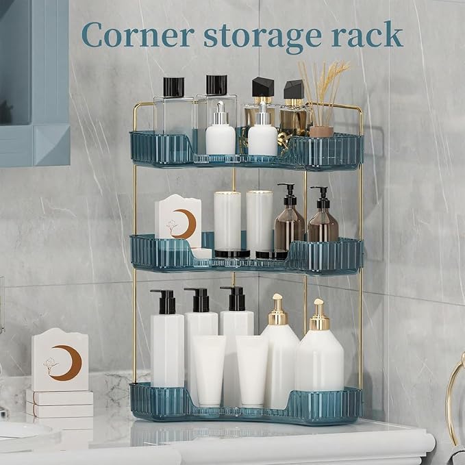 Corner Bathroom Countertop Organizer, Vanity Organizer Trays - Image 2