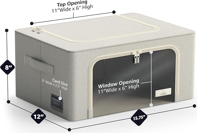 Sorbus Storage Bins with Metal Frame - Image 3