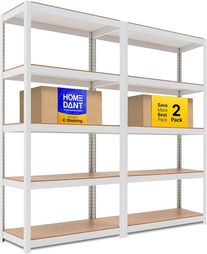 HOMEDANT House 5-Tier Laminated Metal Shelving Unit Adjustable Storage Utility by TheBestOrganizingSolution