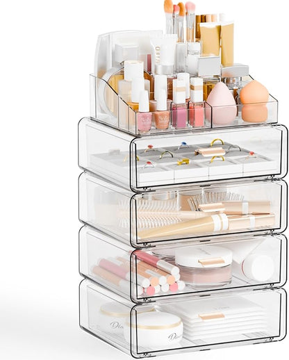 Yieach Clear Acrylic Makeup Organizers Countertop by Yieach