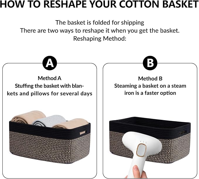 Large Storage Baskets for Shelves, Closet Organizers Bins for Clothes Blanket - Image 7