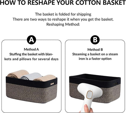 Large Storage Baskets for Organizing, Closet Shelf Baskets for Clothes Blanket - Image 7