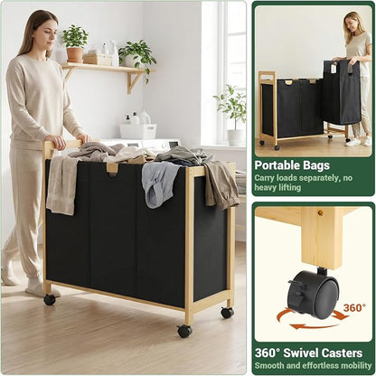 Homykic 250L Laundry Sorter Cart - Image 5