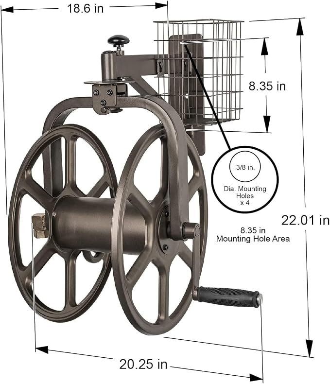 Liberty GARDEN 712 Single Arm Navigator Multi-Directional Garden Hose Reel - Image 6