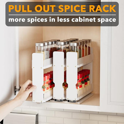 SpaceAid Bamboo Pull Out Spice Rack Organizer - Image 5