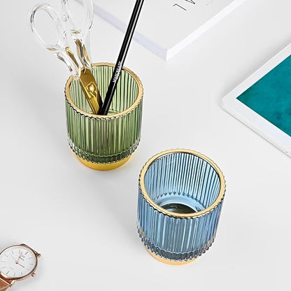 Makeup Brush Holder Organizer, Heavy Crystal Glass Brush Storage Holder - Image 5