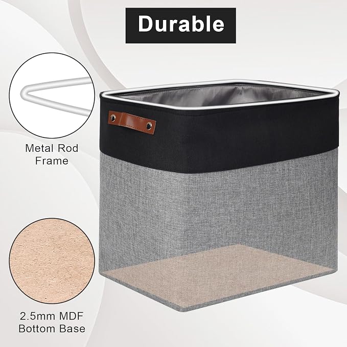 Large Fabric Storage Baskets | 50L Storage Bins, Decorative Linen Closet Baskets - Image 4