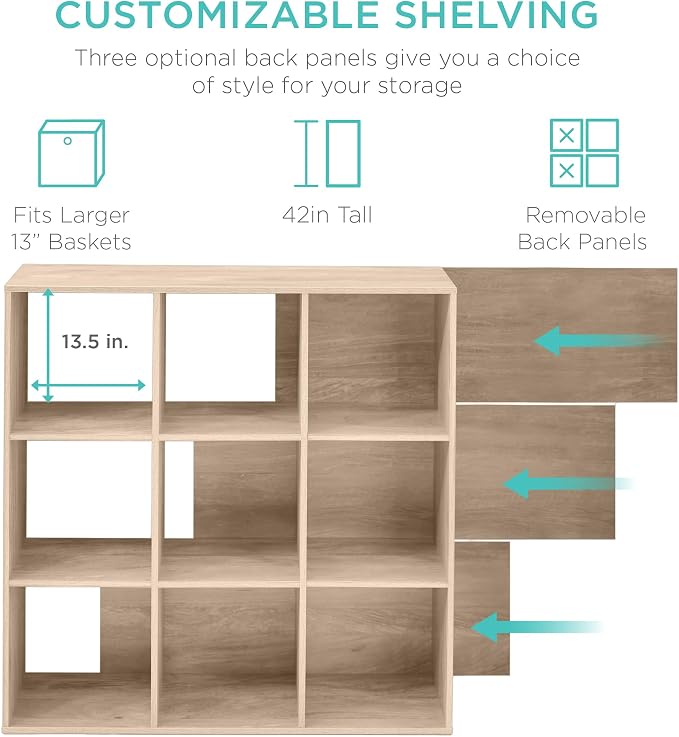 Best Choice Products 9-Cube Storage Organizer, 13.5in Shelf Opening, Display - Image 3