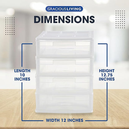 Gracious Living 4 Drawer Desktop & Countertop Organizer w/Organization Lid - Image 3