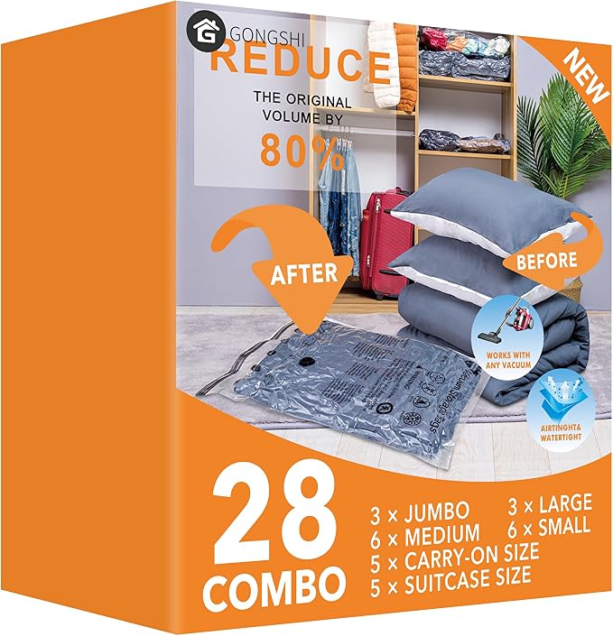 GONGSHI Vacuum Storage Bags, Space Saver Seal Bags by GONGSHI