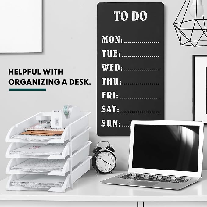 Fainne 8 Pcs Stackable Paper Trays Organizer - Image 4