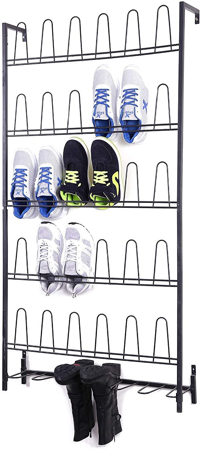 MyGift Modern Matte Black Metal Hanging Shoe Rack by MyGiftHome