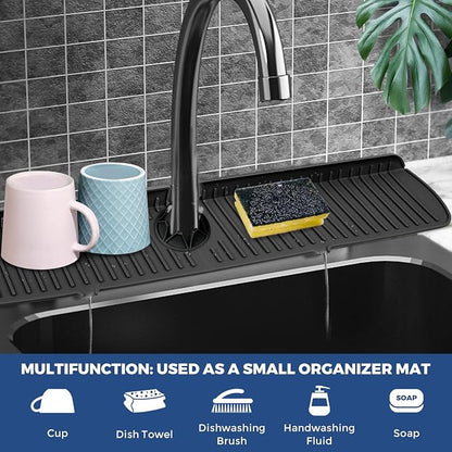 BFONS Silicone Faucet Handle Drip Catcher Tray, 24in x 5.55in - Image 3