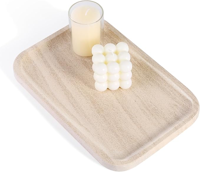 Marble Vanity Tray, Bathroom Tray Countertop, Decorative Dresser Organizer by Karibiber