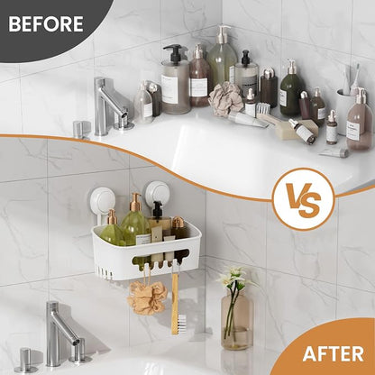 LEVERLOC Shower Caddy Suction Cup, Shower Organizer Removable Bathroom Shelf - Image 8
