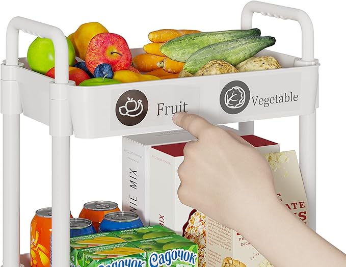 Laiensia 4-Tier Storage Carts, Mobile Shelving Unit Cart - Image 3