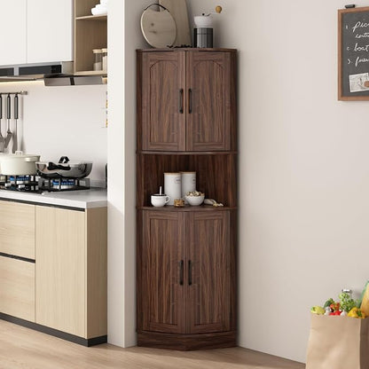 Tall Corner Cabinet, 64.7" Corner Storage Cabinet - Image 4
