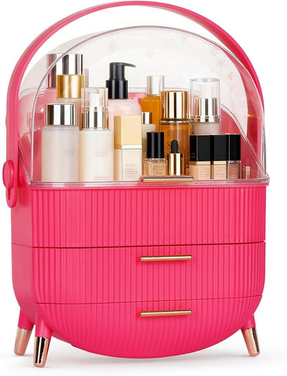 MASSY Egg Shape Makeup Storage Box, Countertop Portable Vanity Cosmetics by MASSY