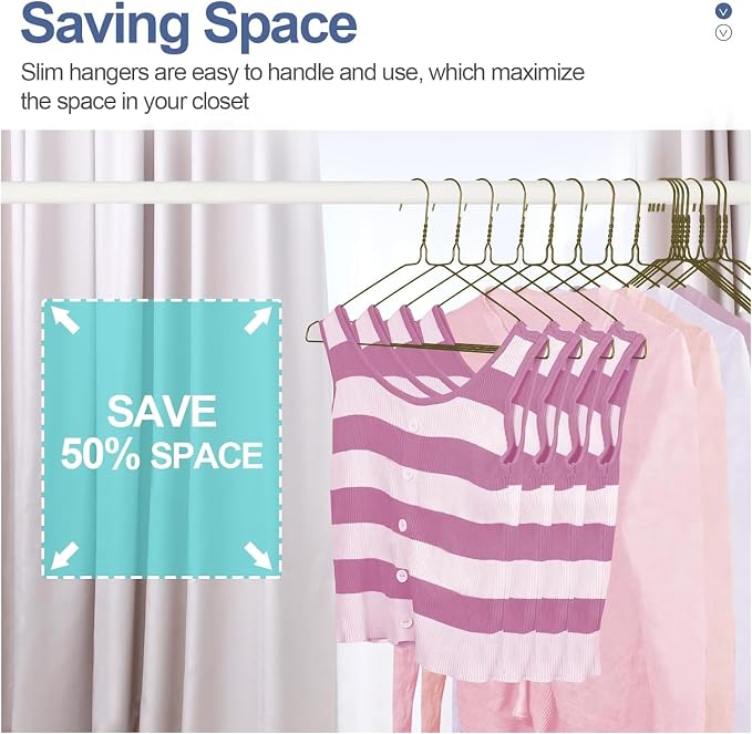 SPECILITE Wire Hangers 50 Pack, Metal Wire Clothes Hanger Bulk - Image 2