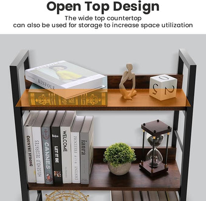 Himimi Industrial Bookshelf 5-Tier, Home Office Bookcase Ladder Shelf, - Image 7