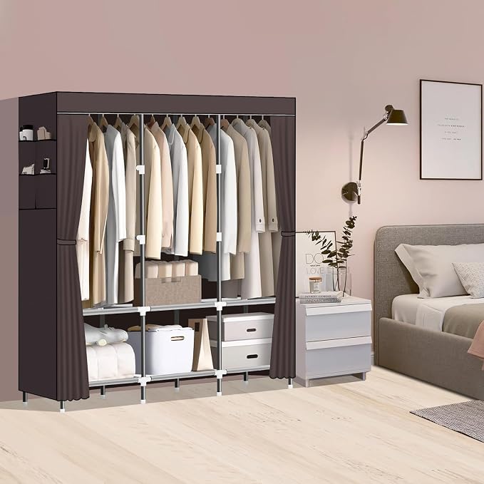 LOKEME Wardrobe Closet, Steel Pipe Diameter 19mm, Portable Closet - Image 2
