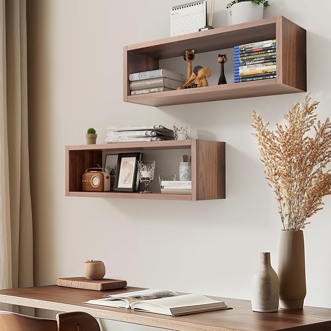 24in Floating Cube Shelves Set of 2, Display Shelves Wall Mount, Decorative - Image 2