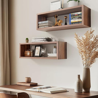 24in Floating Cube Shelves Set of 2, Display Shelves Wall Mount, Decorative - Image 2