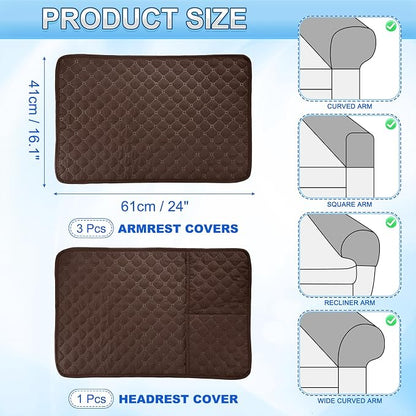 uxcell 4Pcs Sofa Armrest Covers, Armchair Covers - Image 2