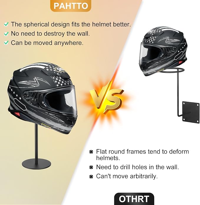 PAHTTO Motorcycle Helmet Stand 2 Packs, Desktop Helmet Display Holder - Image 7