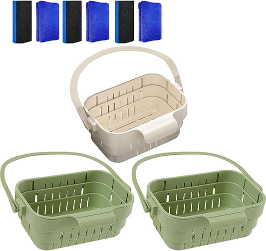 Foldable Hanging Kitchen Sink Drain Basket, 2-in-1 Foldable Sink Colander by Unknown