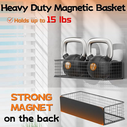 ULIBERMAGNET Magnetic Baskets Fridge Organizers, Large Capacity Metal Wire Mesh - Image 5