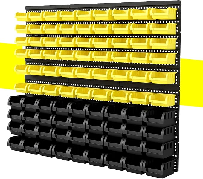 90Pcs Plastic Wall Mounted Storage Bins Parts Rack Nuts And Bolt Bins Organizer by Unknown