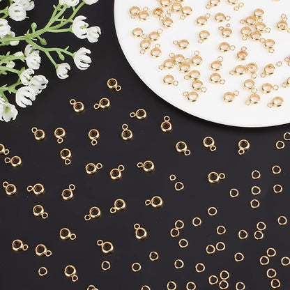 CREATCABIN 100Pcs 18K Gold Plated Column Bail Beads Stainless Steel Hanger - Image 4