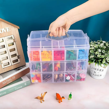 Bead Organizer 3 Tier 30 grid Stackable Craft Tackle Storage Container | - Image 7
