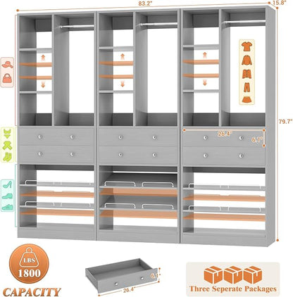 Besiost Closet System, Walk-in Closets Systems, Free Standing Reach in Closet - Image 6