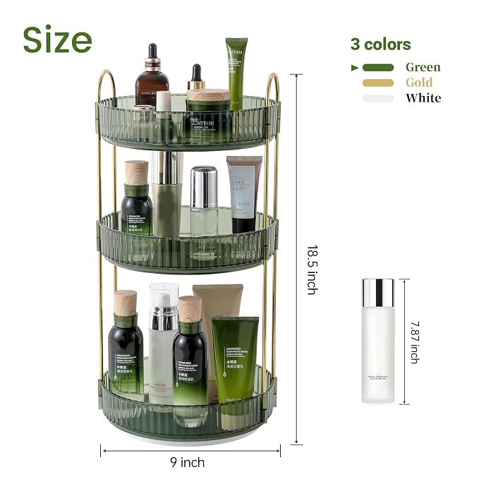 Rotating Makeup Organizer for Vanity, Perfume Skin Care Organizers Large - Image 4