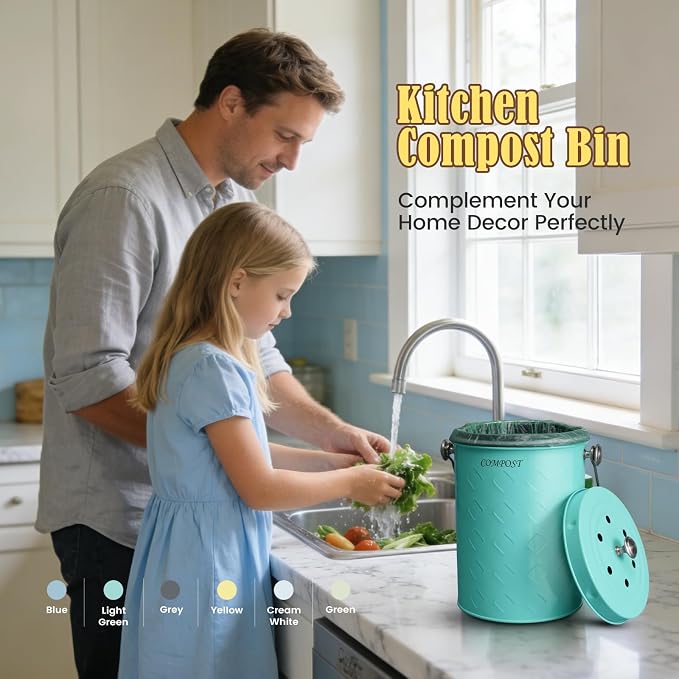 AOSION Countertop Compost Bin Kitchen, Odorless Indoor Compost Bin - Image 7