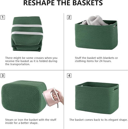 4 Pack Storage Baskets for Organizing, Woven Baskets for Shelves - Image 6