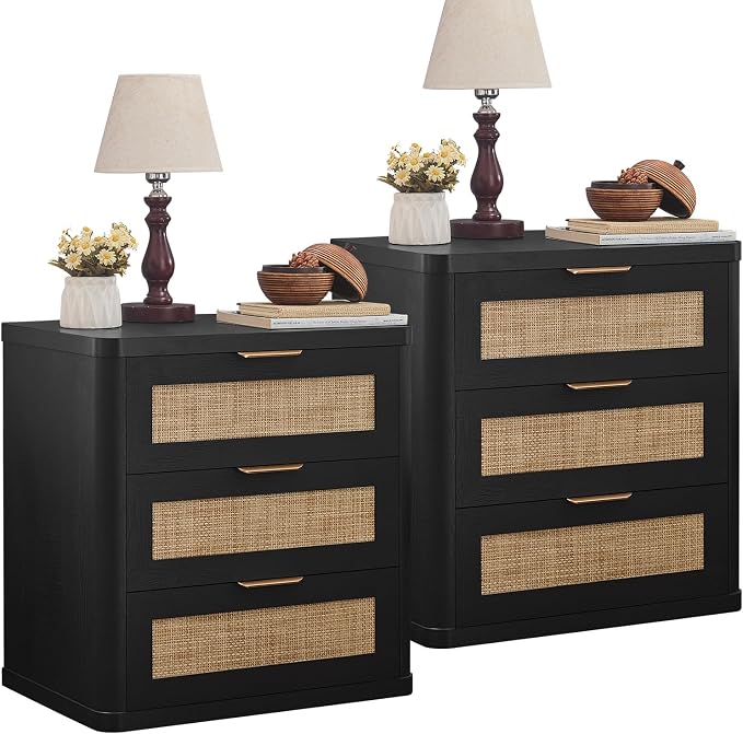 LEYAOYAO Rattan Night Stand Set of 2 by LEYAOYAO-Findtheshiningpointofyourideallife%EF%BC%81