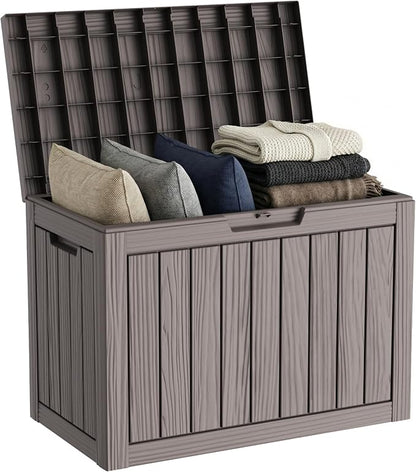 PatioZen 50 Gallon Deck Box Outdoor, Weatherproof Resin Patio Storage Box by OutdoorLivingPerfected