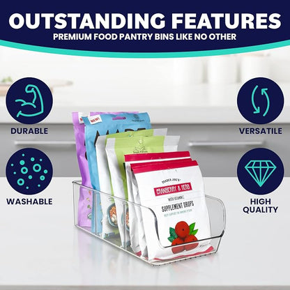 ELTOW 4-Pack Snack Organizer, 3-Compartment Plastic Bins - Image 5