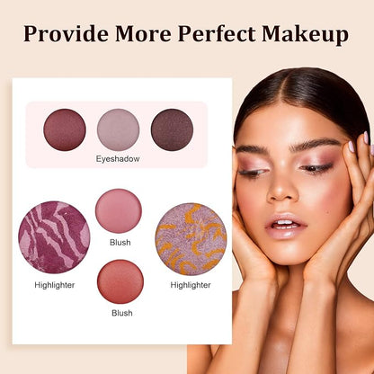 Color Nymph Face Makeup Palette, Glow & Matte Baked Trio Palettes -Highlighters - Image 4