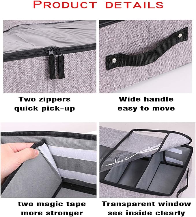 AARAINBOW 2 Packs Foldable Under Bed Shoes Organizer - Image 6