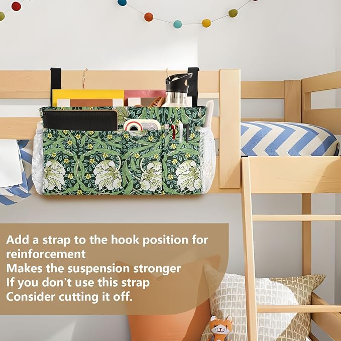 Bedside Caddy for Dorm Bed Bedside Hanging Caddy Bag Iron Frame Storage - Image 6