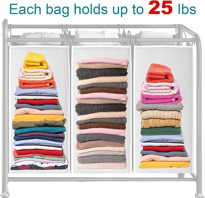 3Pcs Large Laundry Sorter Replacement Bags - Image 3