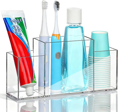 Acrylic Toothbrush Holder for Bathroom Counter, Toothpaste by Unknown