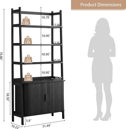 4-Tier Bookshelf, Tall Bookcase - Image 2